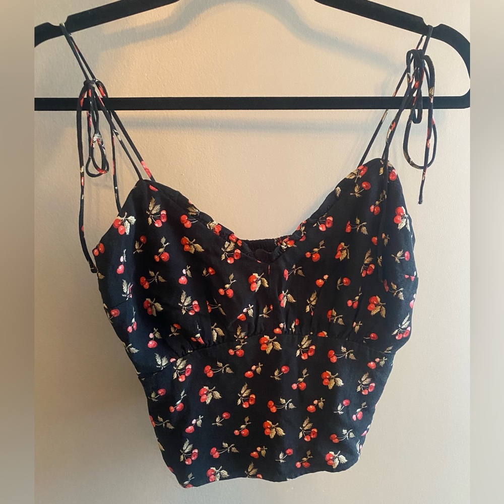 Abercrombie Cherry Print Summer Top